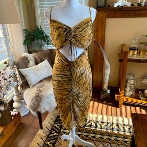 NWT Fashion Nova Tiger Print Cutout Party Dress